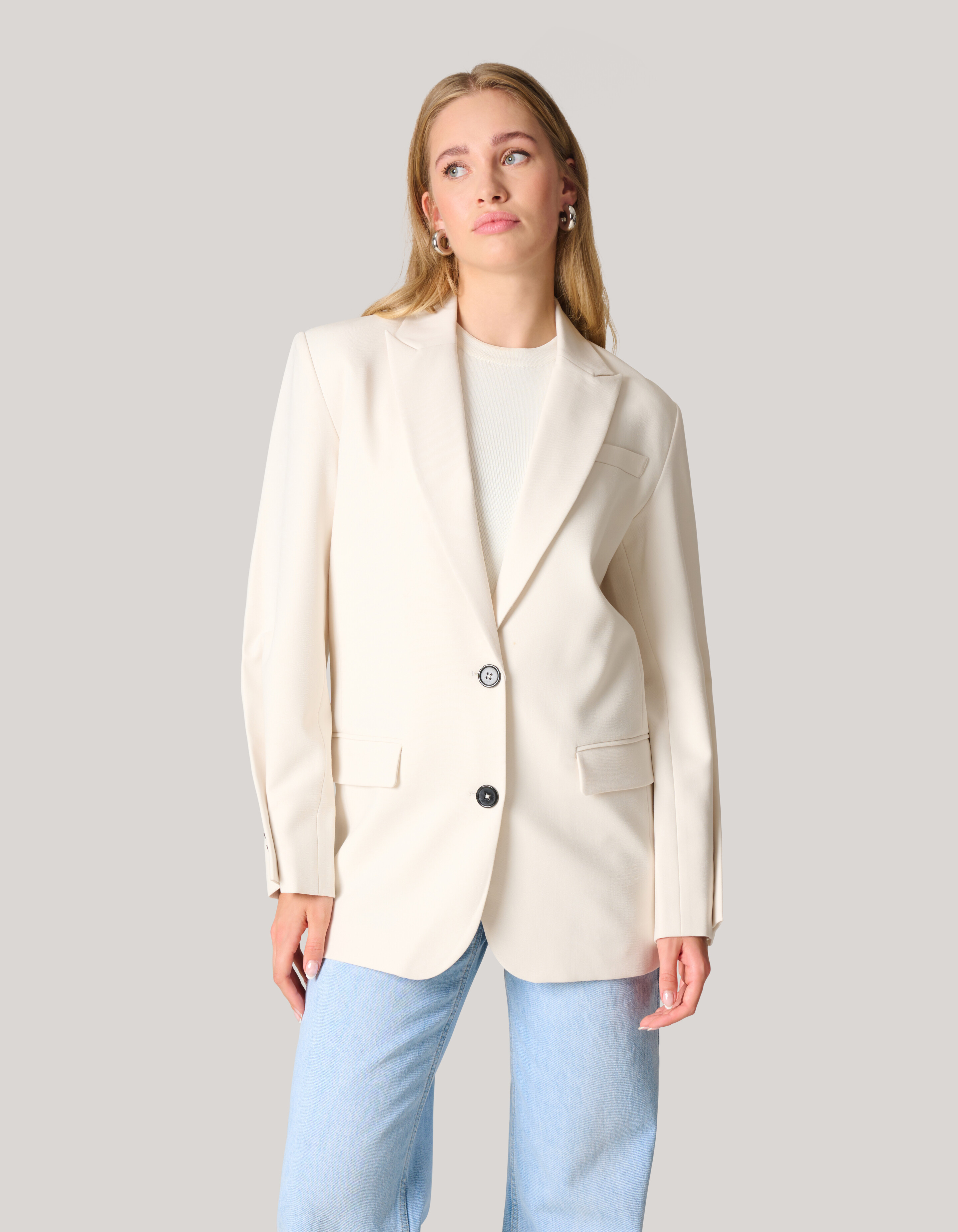 Übergroßer Blazer Off White SHOEBY WOMEN