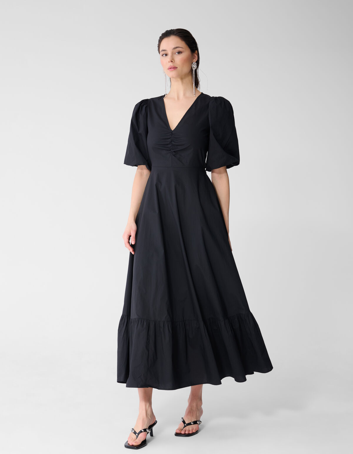 Popeline Maxi Kleid Schwarz SHOEBY WOMEN