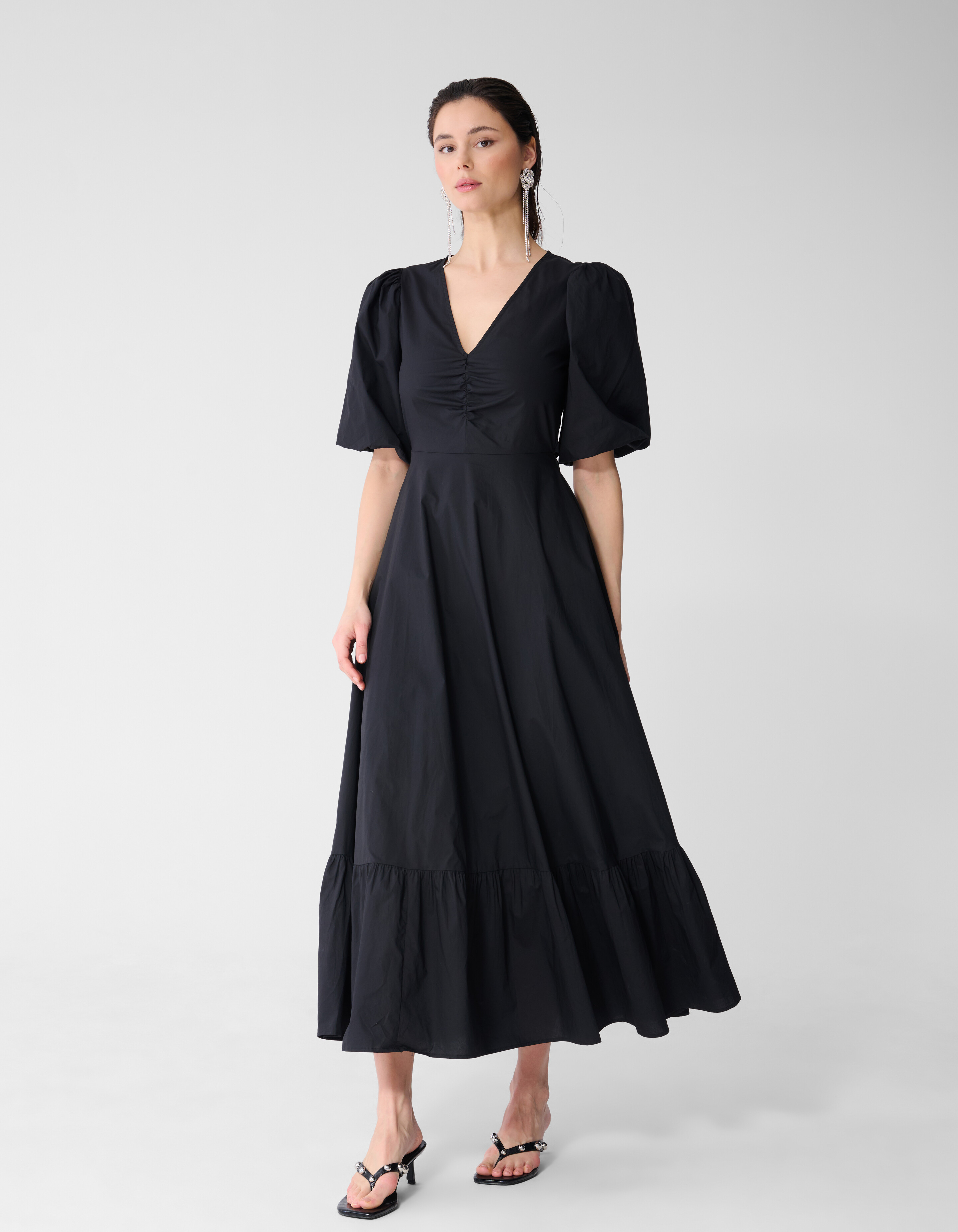 Popeline Maxi Kleid Schwarz SHOEBY WOMEN