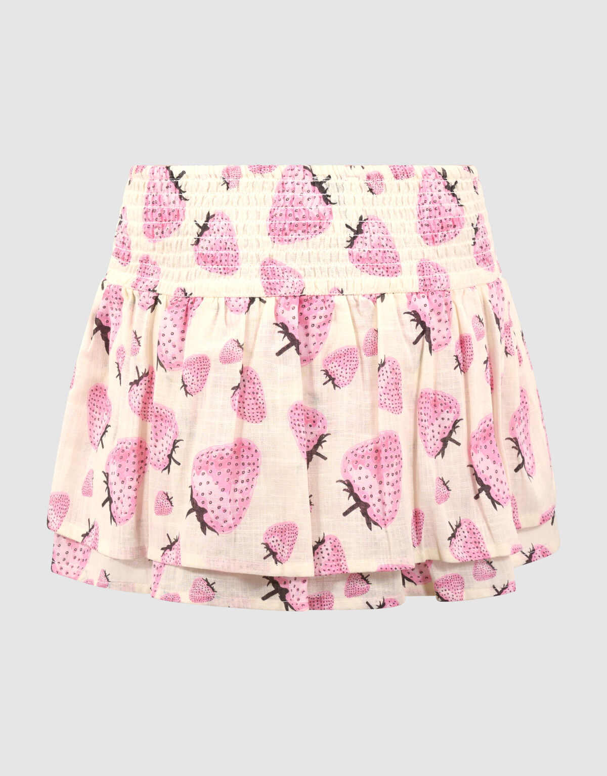 Erdbeerprint Minirock Gebrochen Wei&szlig; SHOEBY GIRLS