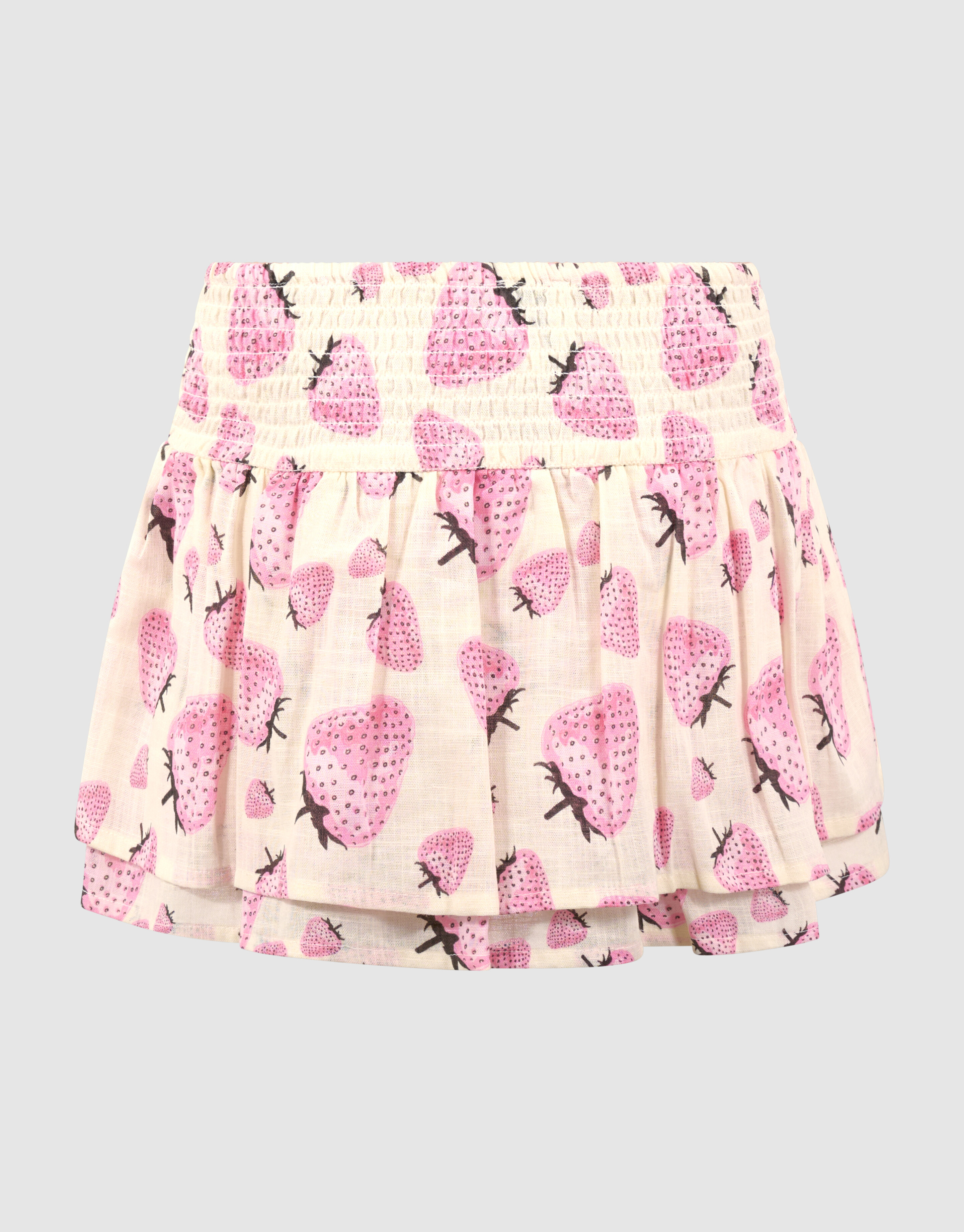 Erdbeerprint Minirock Gebrochen Wei&szlig; SHOEBY GIRLS