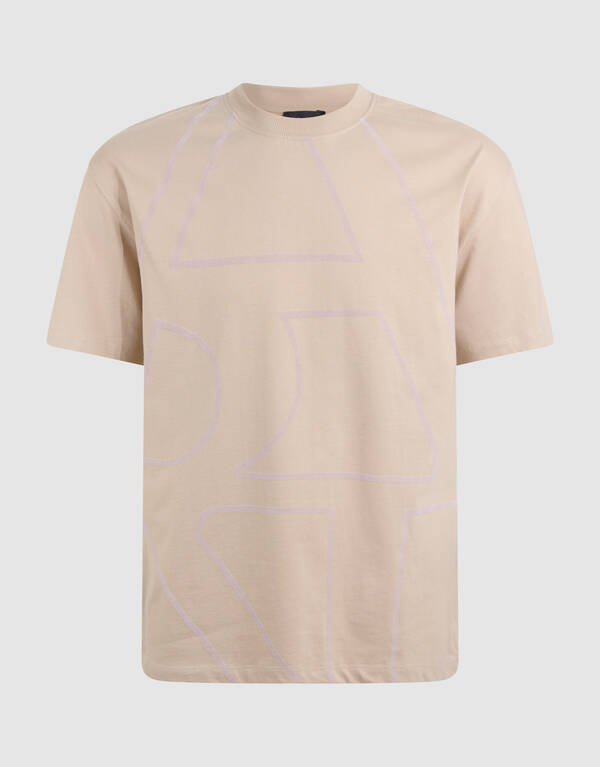 Flock Line Kunstwerk T-shirt Zand SHOEBY MEN