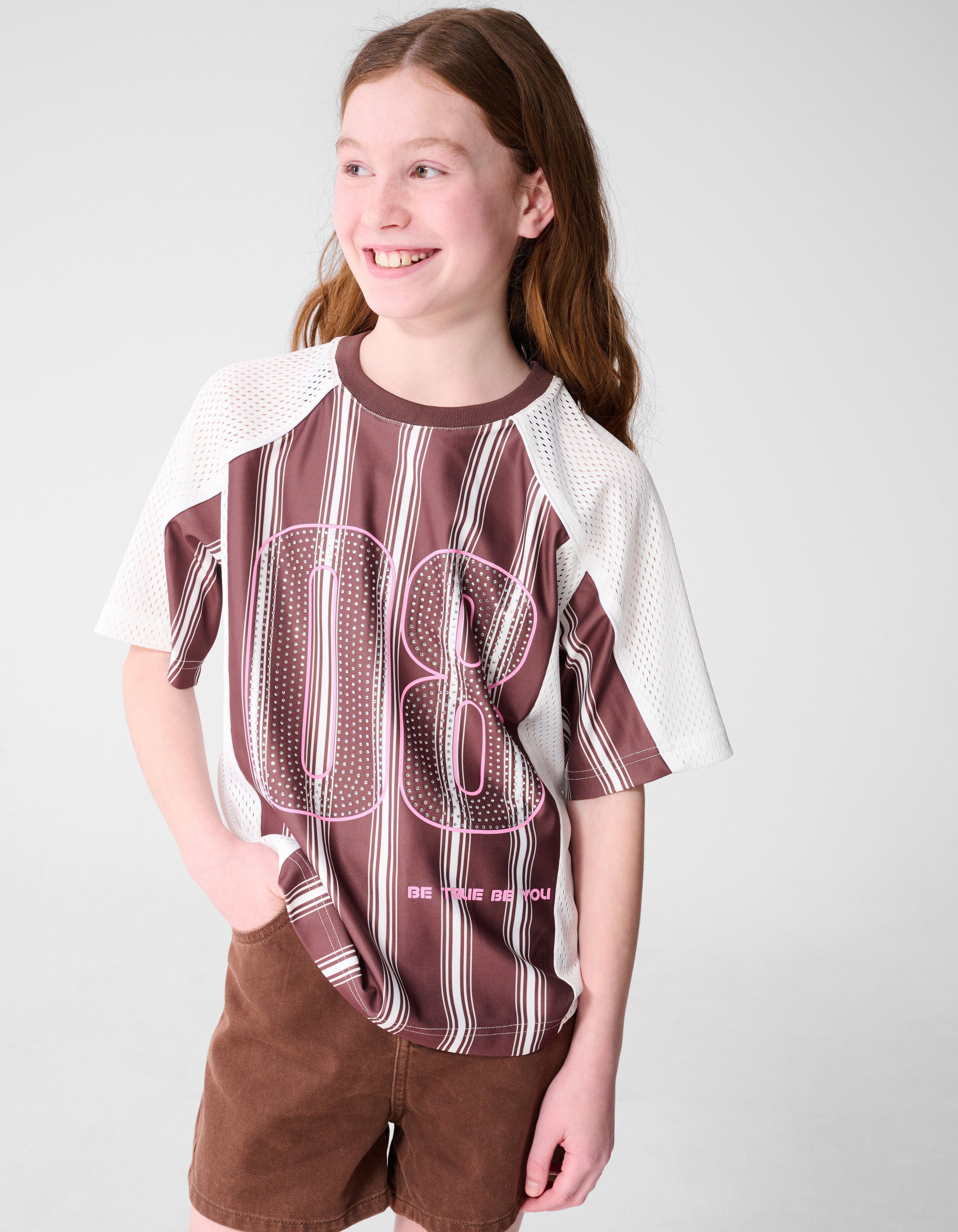 Strass Sporty T-Shirt Braun SHOEBY GIRLS