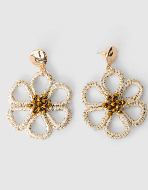 Kleine Blumenohrringe Gebrochenes Wei&szlig; SHOEBY ACCESSOIRES