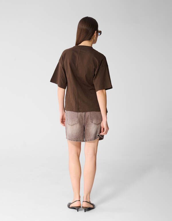 Oversized Knot T-Shirt Braun SHOEBY WOMEN