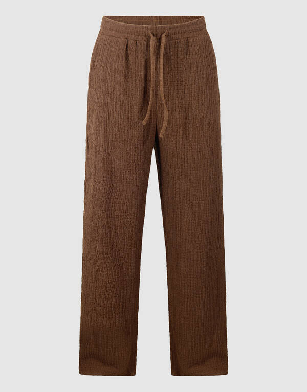 Crinkle Wide-Leg-Hose Braun SHOEBY WOMEN
