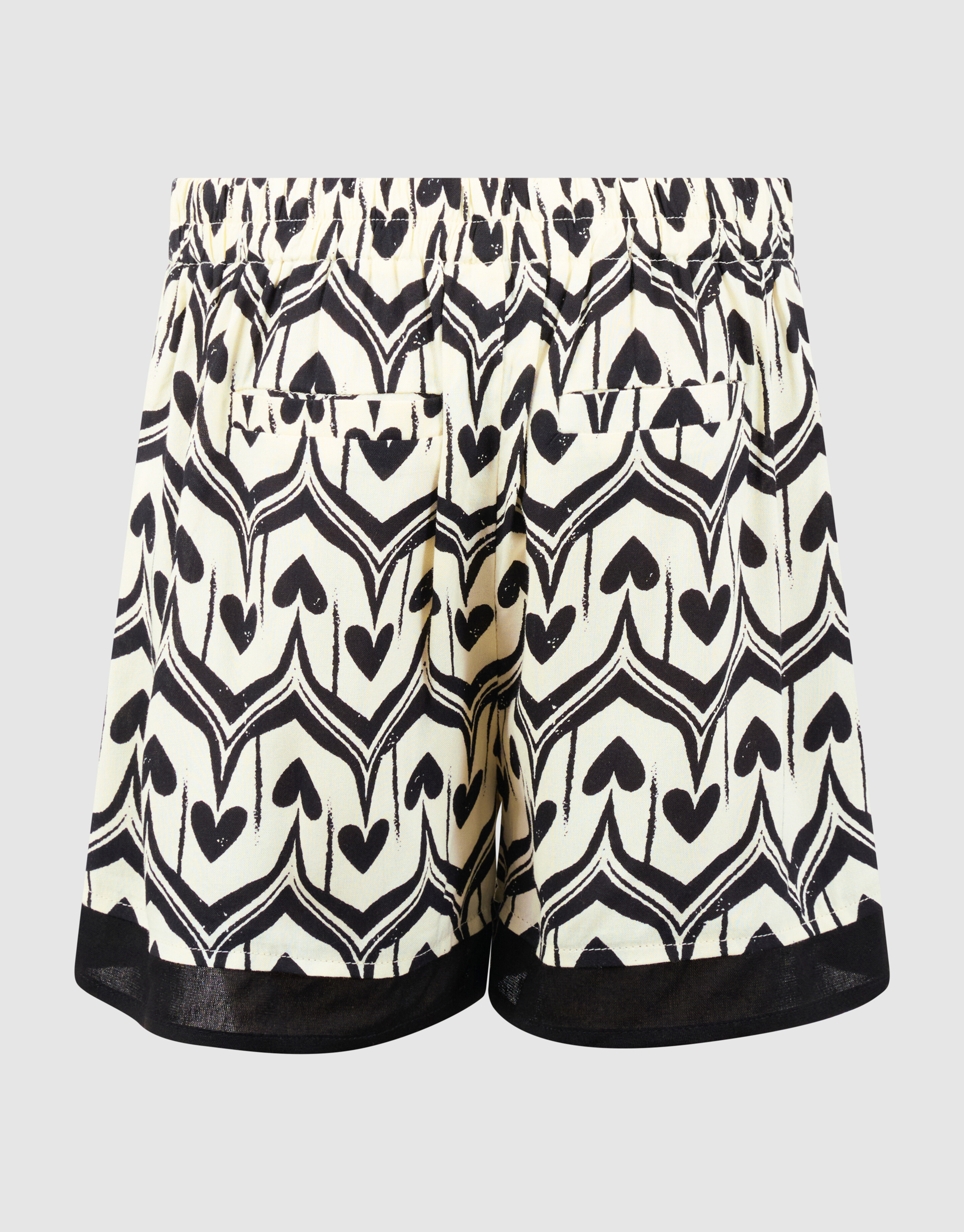 Herz-Print Skort Gebrochen Wei&szlig;/Schwarz SHOEBY GIRLS