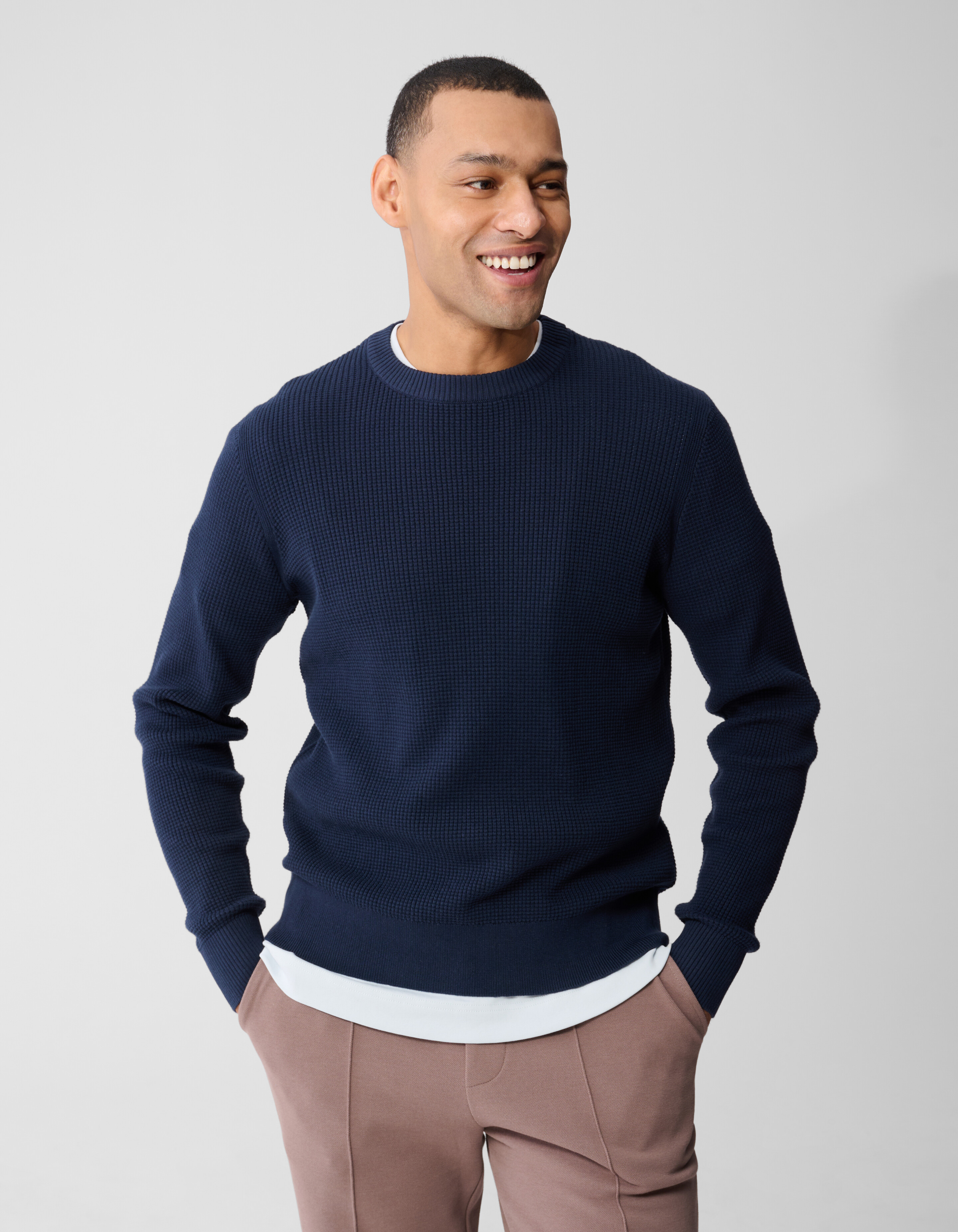 Strickpullover Waffel Dunkelblau SHOEBY MEN