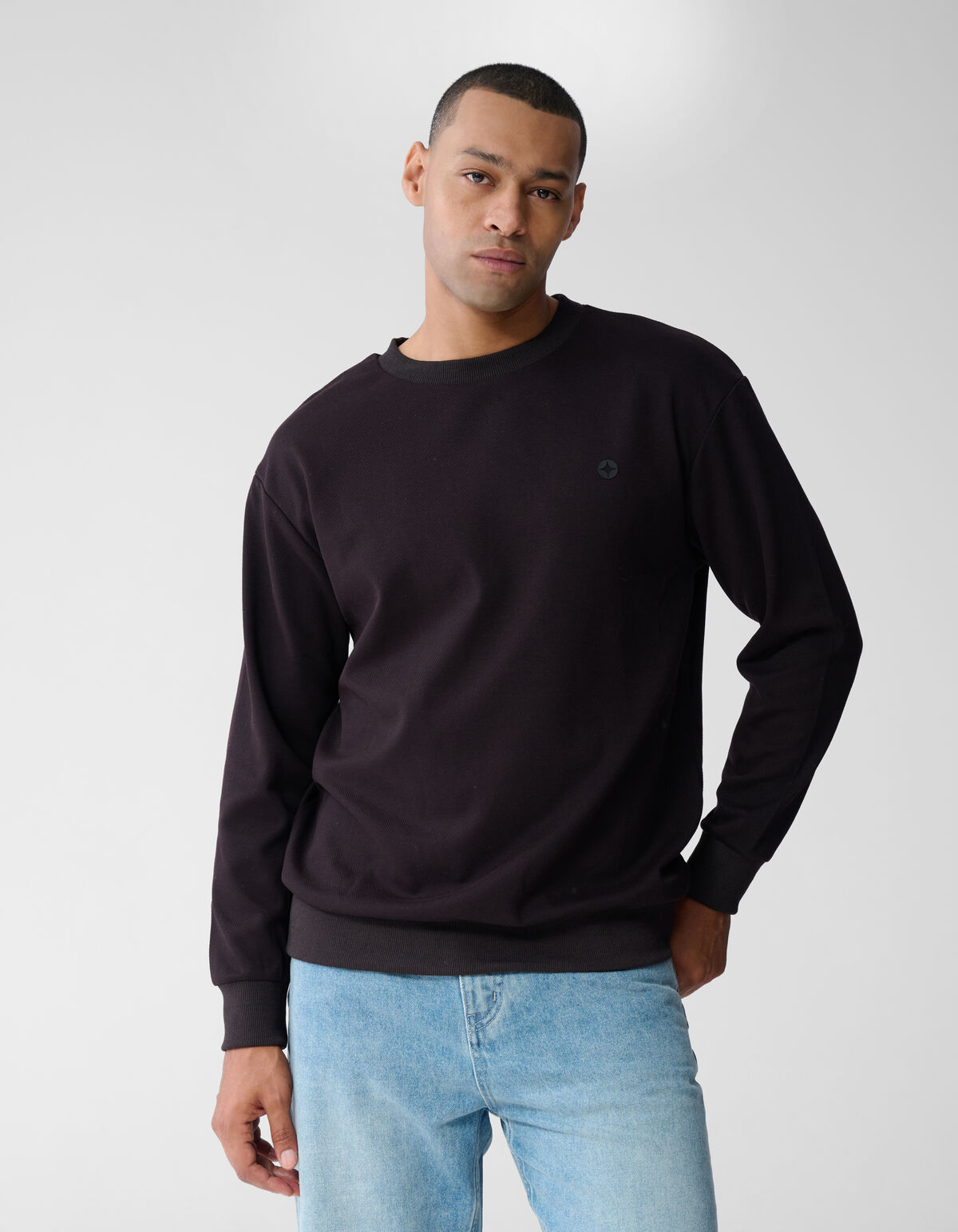 Stricklogo-Pullover Dunkelbraun SHOEBY MEN
