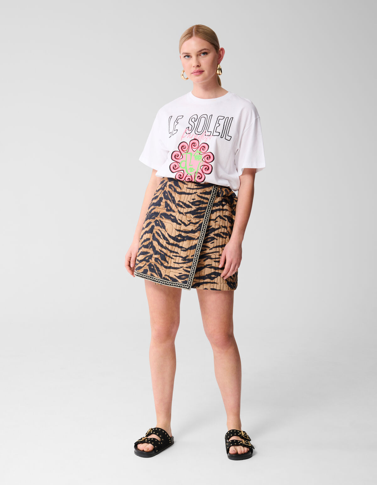 Gesteppter Tiger-Minirock Braun SHOEBY WOMEN