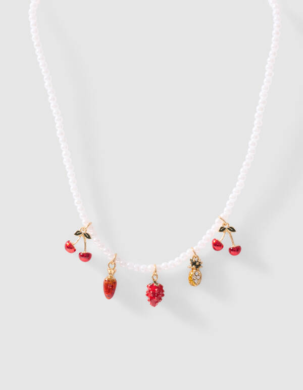 Perlen-Fruchtkette Wei&szlig;/Gold SHOEBY ACCESSOIRES