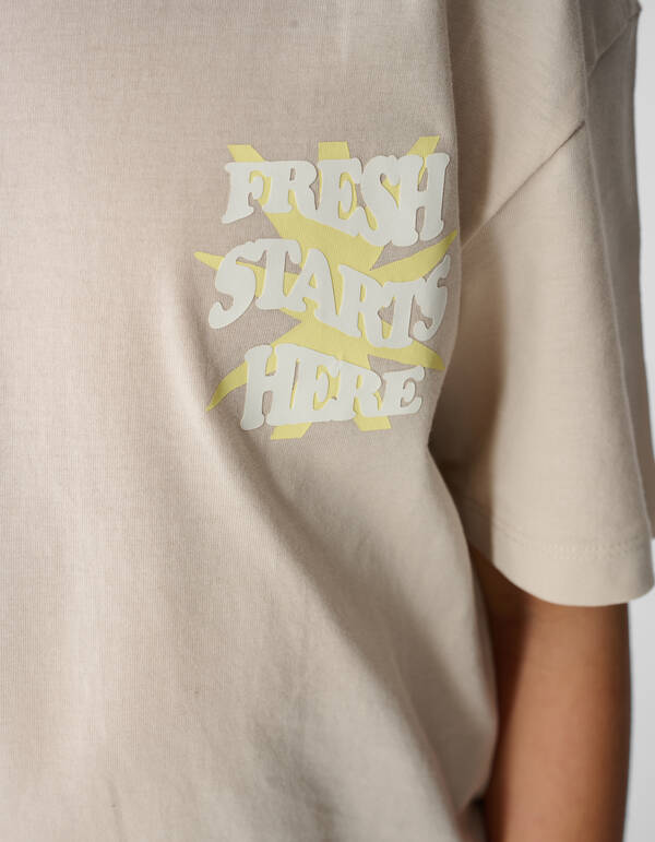 Fresh Artwork T-Shirt Beige SHOEBY BOYS
