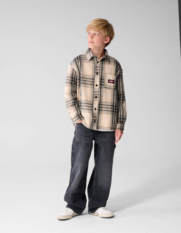 Destroyed Check Overshirt Off-White/Black SHOEBY BOYS