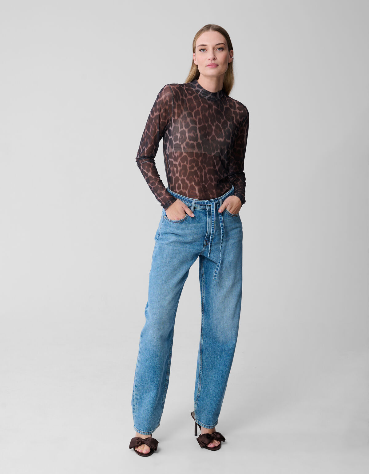Mesh Jaguar Top Braun SHOEBY WOMEN