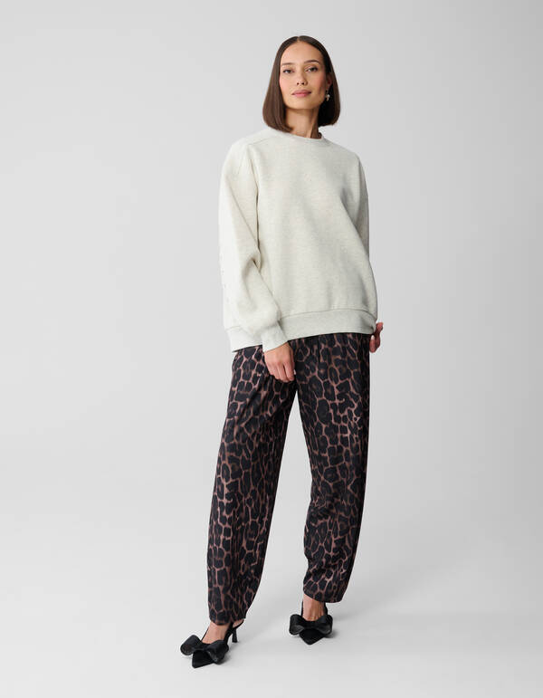 Pullover mit Schn&uuml;rung in Hellgrau SHOEBY WOMEN