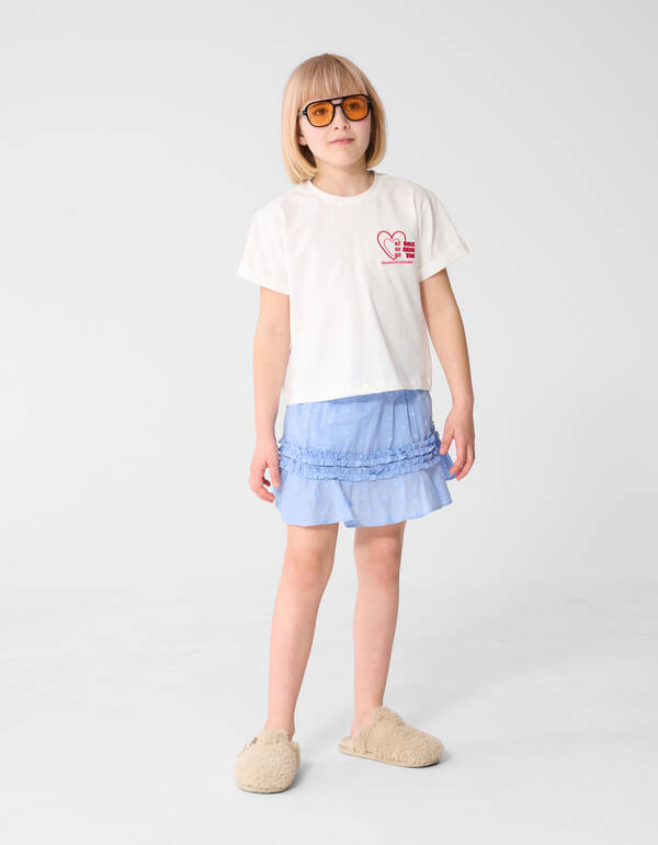 R&uuml;schen-Minirock Hellblau SHOEBY GIRLS