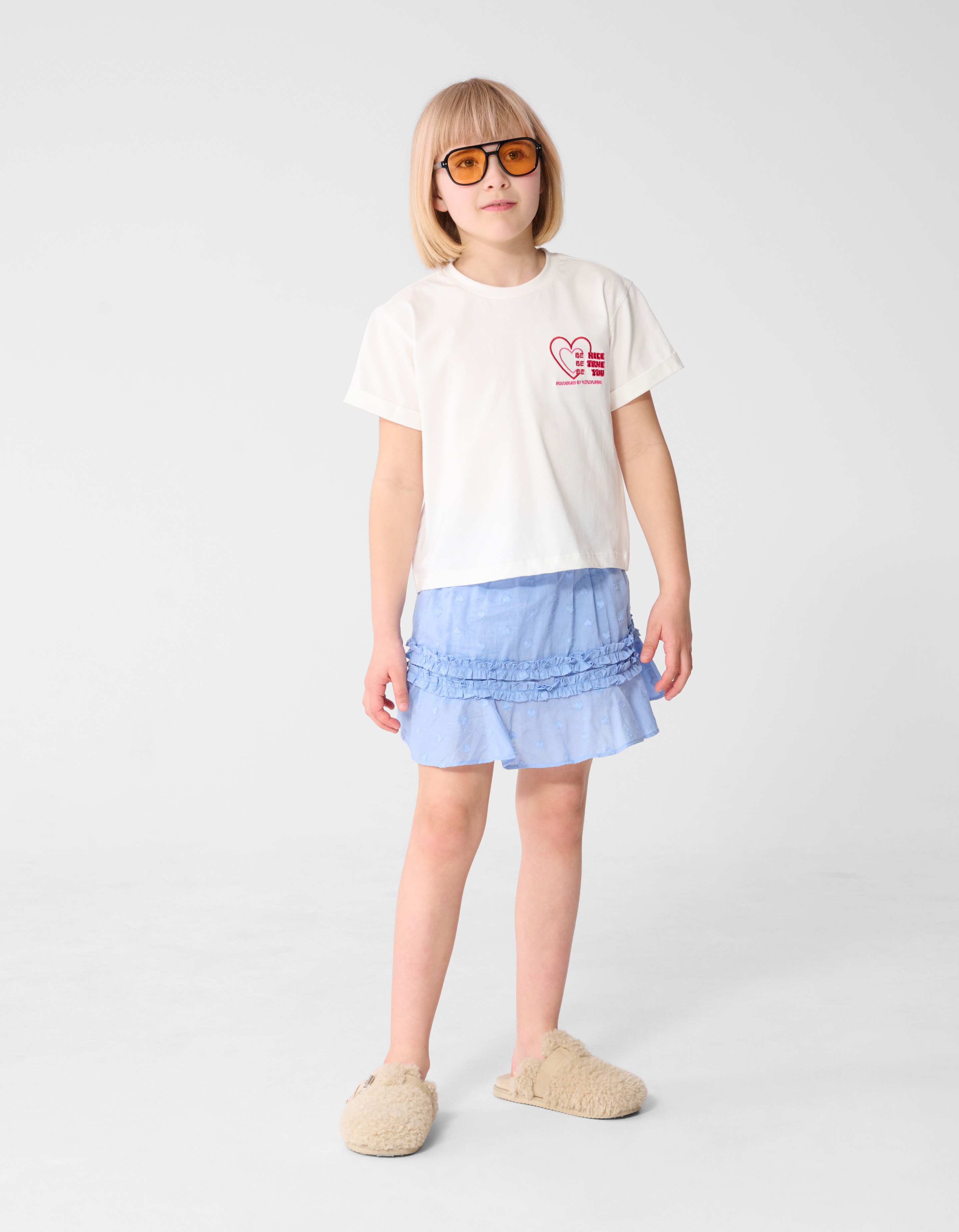 R&uuml;schen-Minirock Hellblau SHOEBY GIRLS