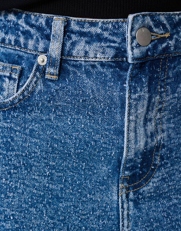 Jeans Structure mit weitem Bein in Mittelstein SHOEBY WOMEN