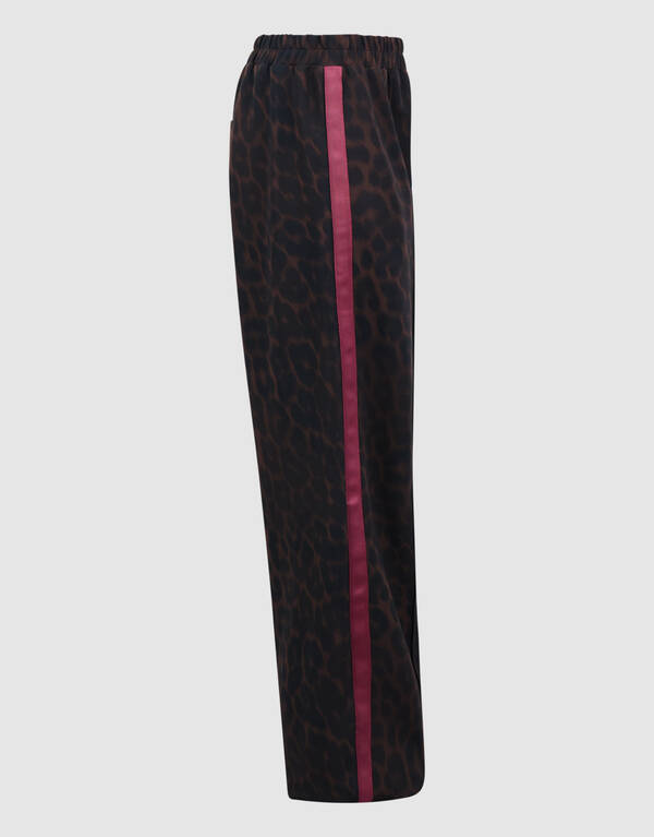 Hose mit Leopardenmuster und weitem Bein Dunkelbr SHOEBY GIRLS