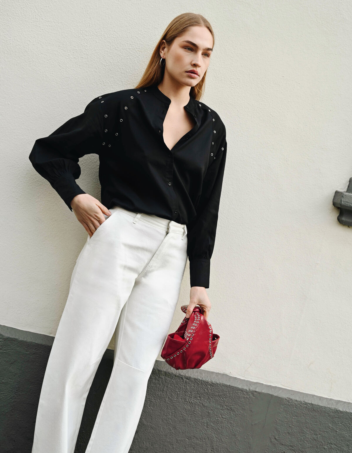 Eyelet Bluse Schwarz SHOEBY WOMEN