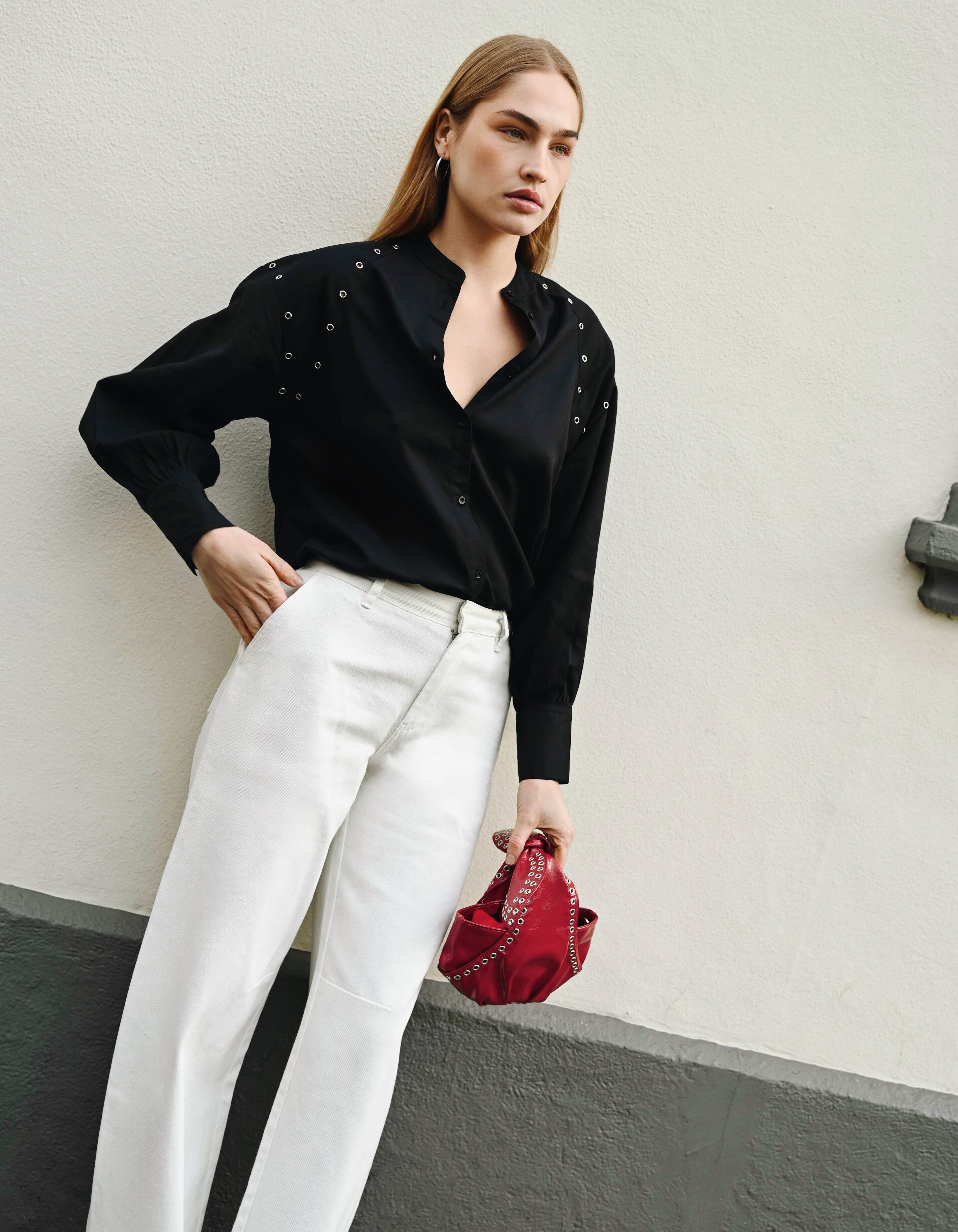 Eyelet Bluse Schwarz SHOEBY WOMEN