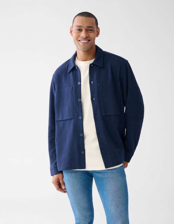 Struktur-Overshirt Dunkelblau SHOEBY MEN