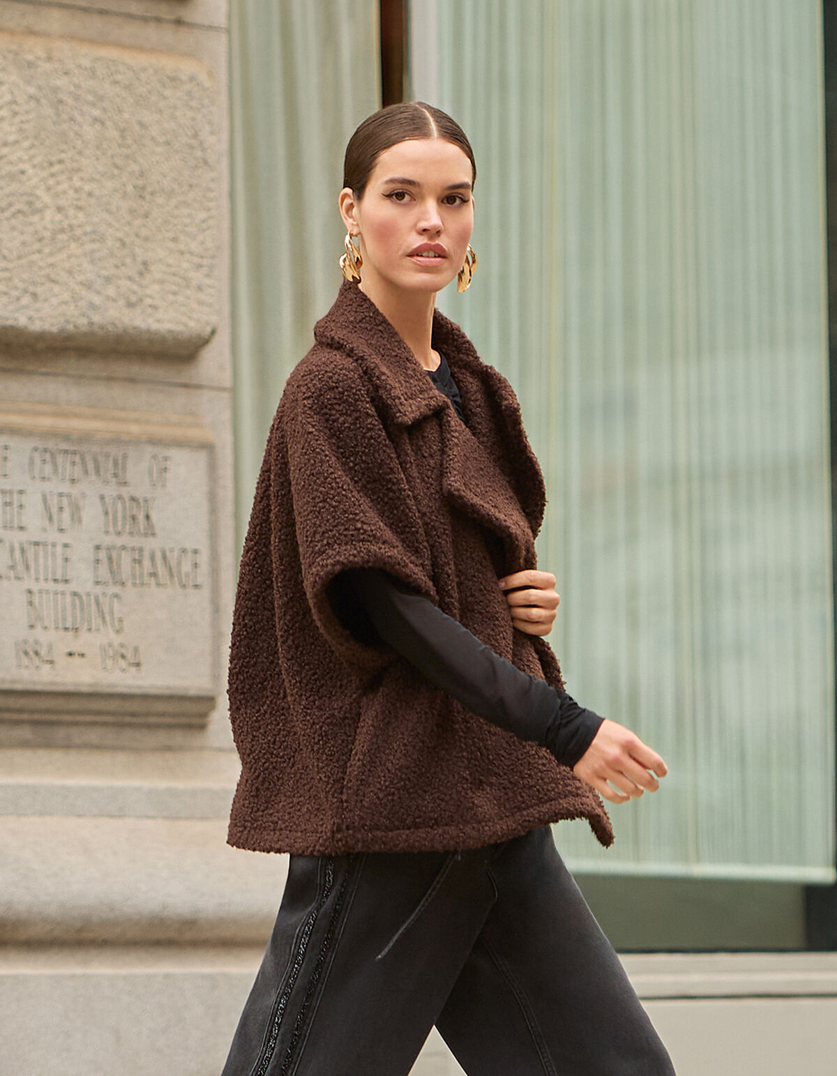 Oversize Teddyweste Dunkelbraun SHOEBY WOMEN