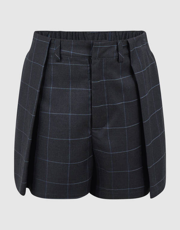 Karierte Plissee-Shorts dunkelgrau SHOEBY GIRLS