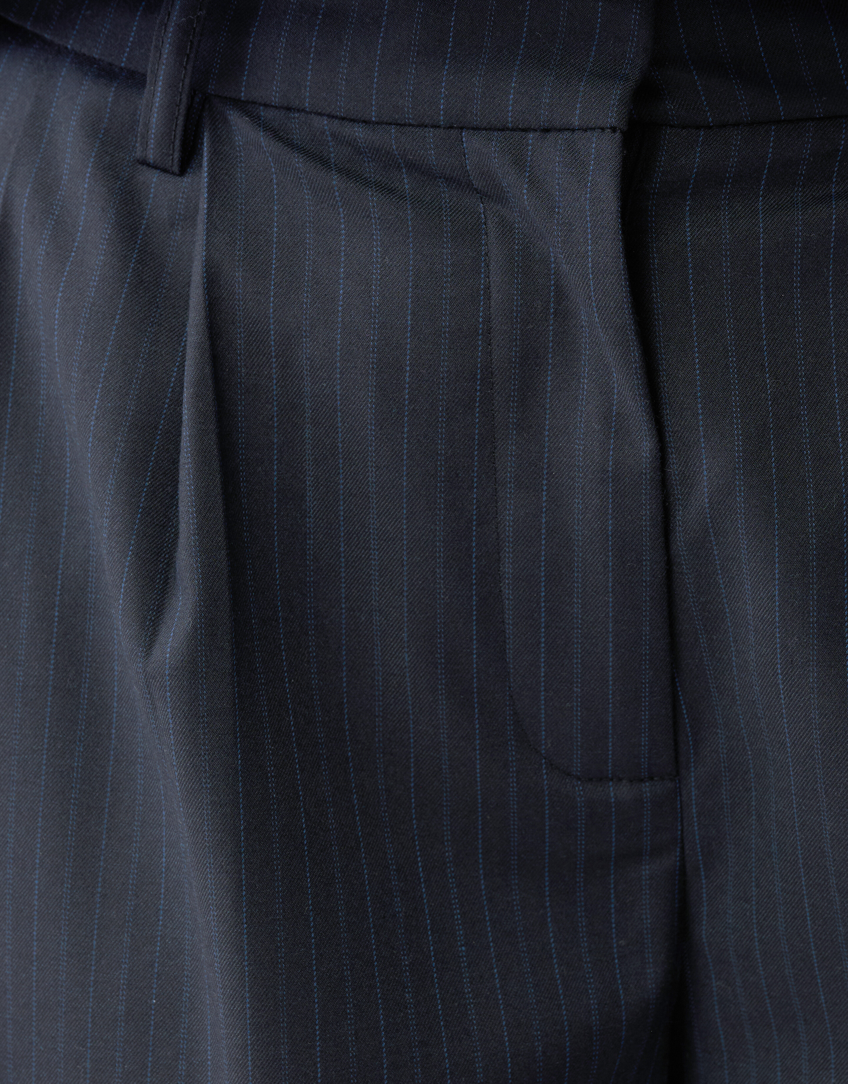 Nadelstreifen-Hose mit weitem Bein, dunkelblau SHOEBY WOMEN