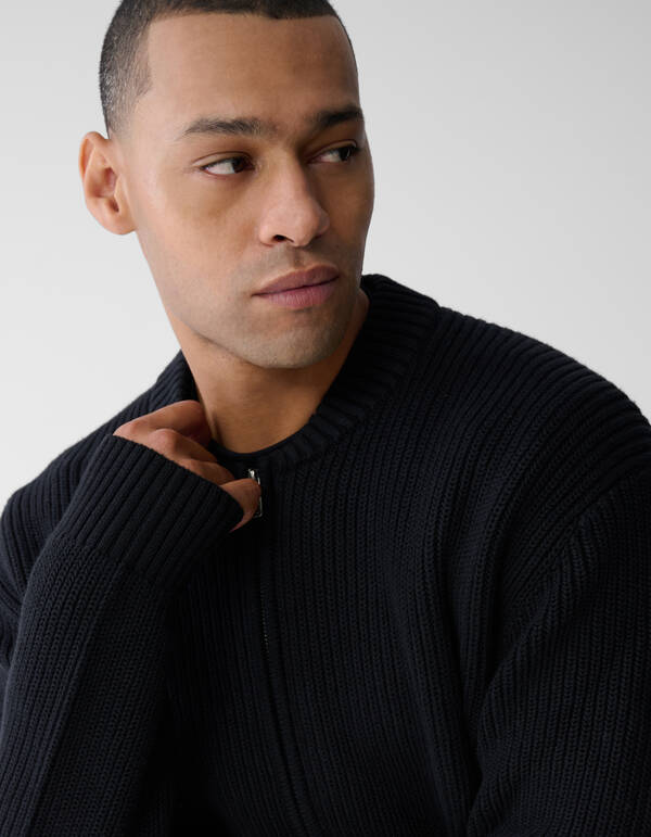 Strick-Bomberjacke Schwarz SHOEBY MEN