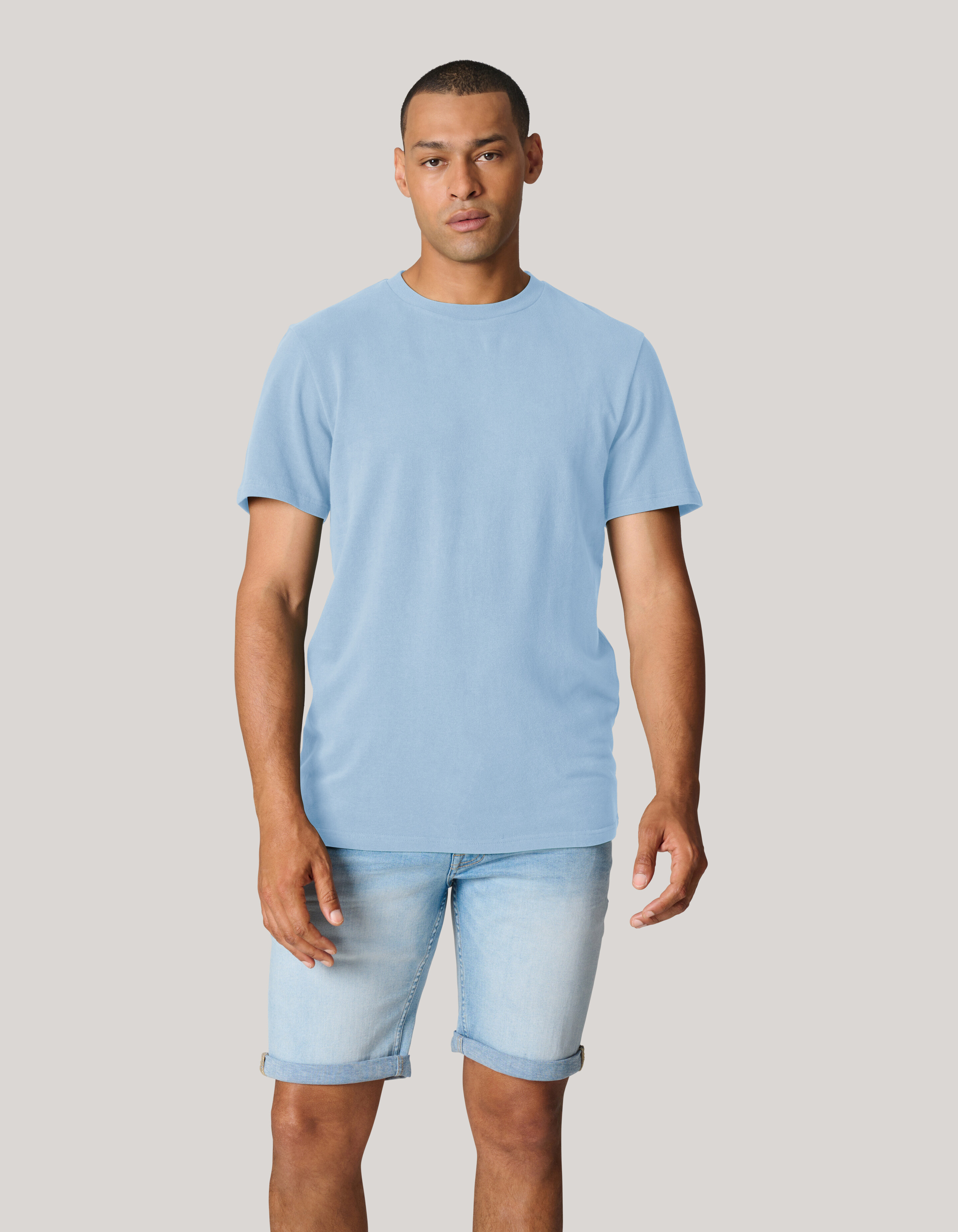 Gebürstetes T-shirt Hellblau SHOEBY MEN