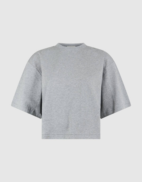 Cropped Boxy Fit T-Shirt Hellgrau SHOEBY WOMEN
