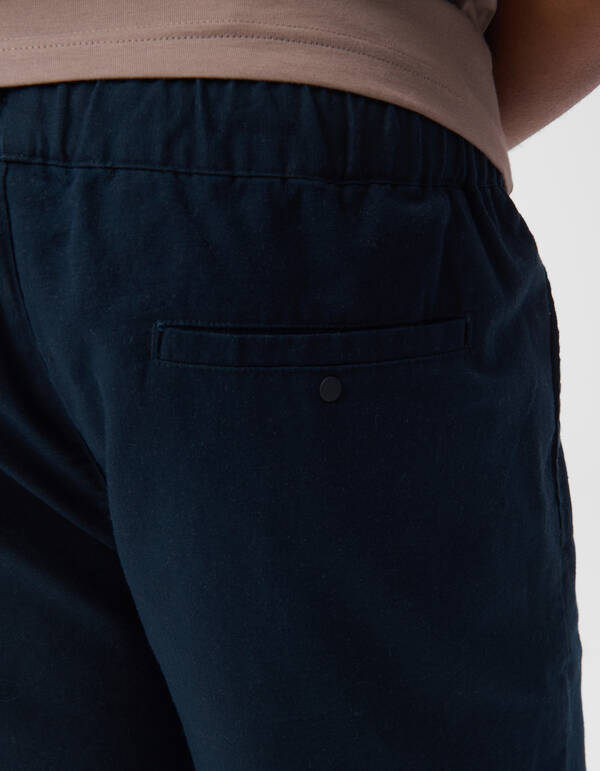 Linen Short Dark Blue SHOEBY MEN