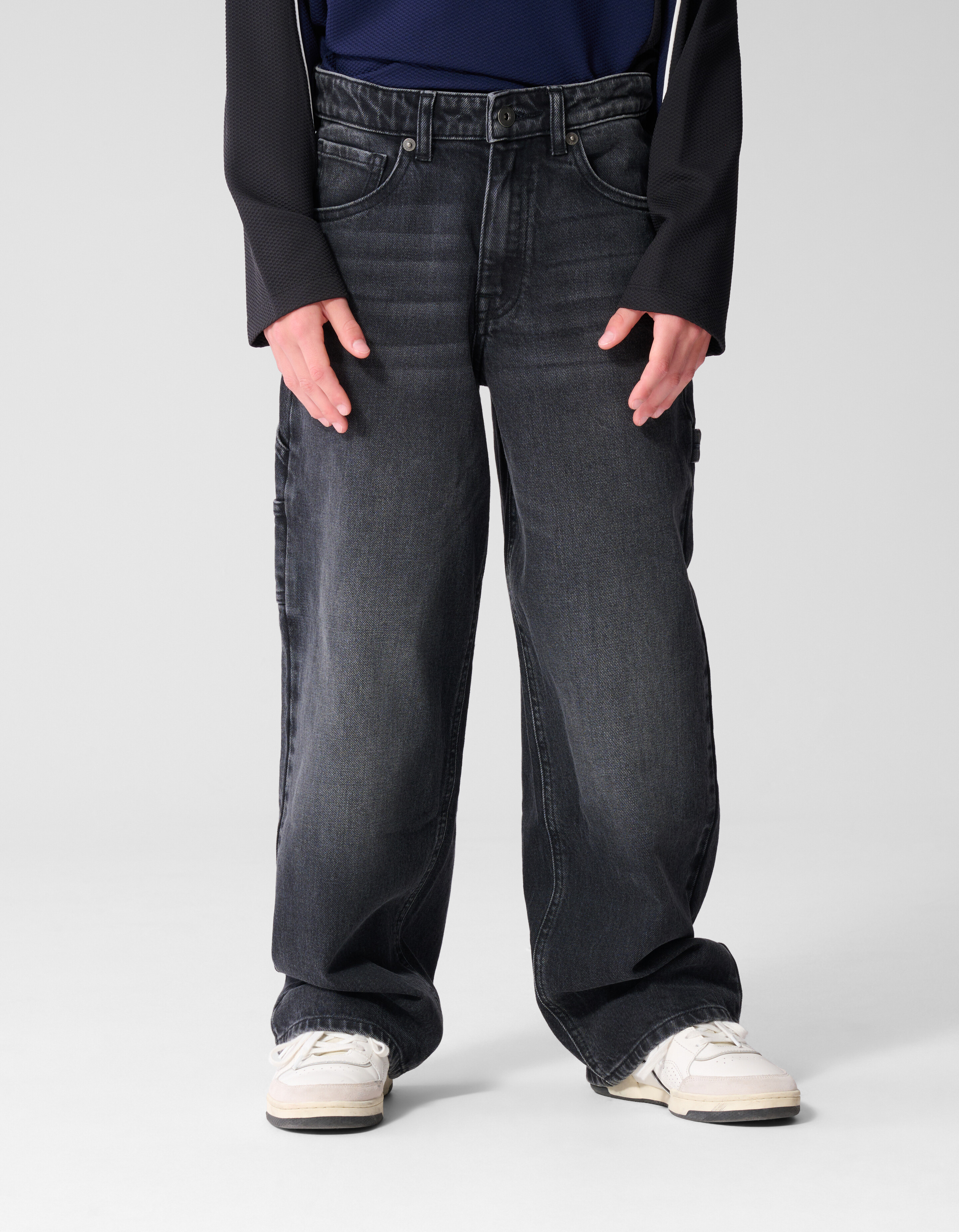 Carpenter-Jeans in Ultra-Baggy-Passform, Dunkelgra SHOEBY BOYS