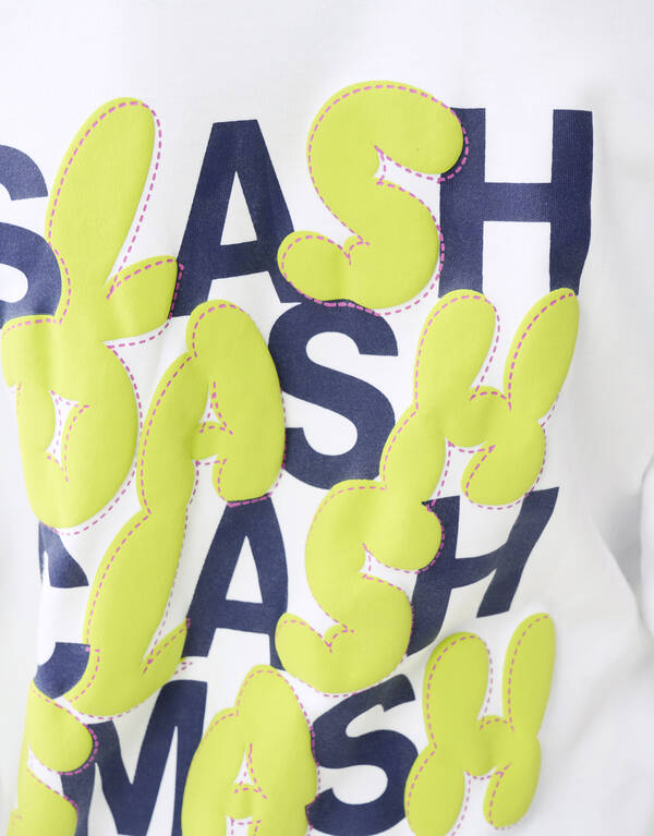 Text-Langarm-T-Shirt Wei&szlig; SHOEBY BOYS