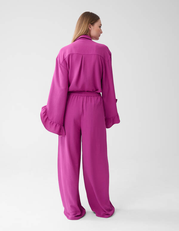 Twist-Rüschen-Bluse Lila SHOEBY WOMEN