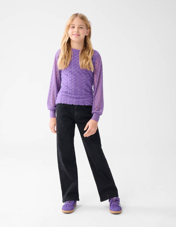 Strass Herz Straight Fit Jeans Schwarz SHOEBY GIRLS