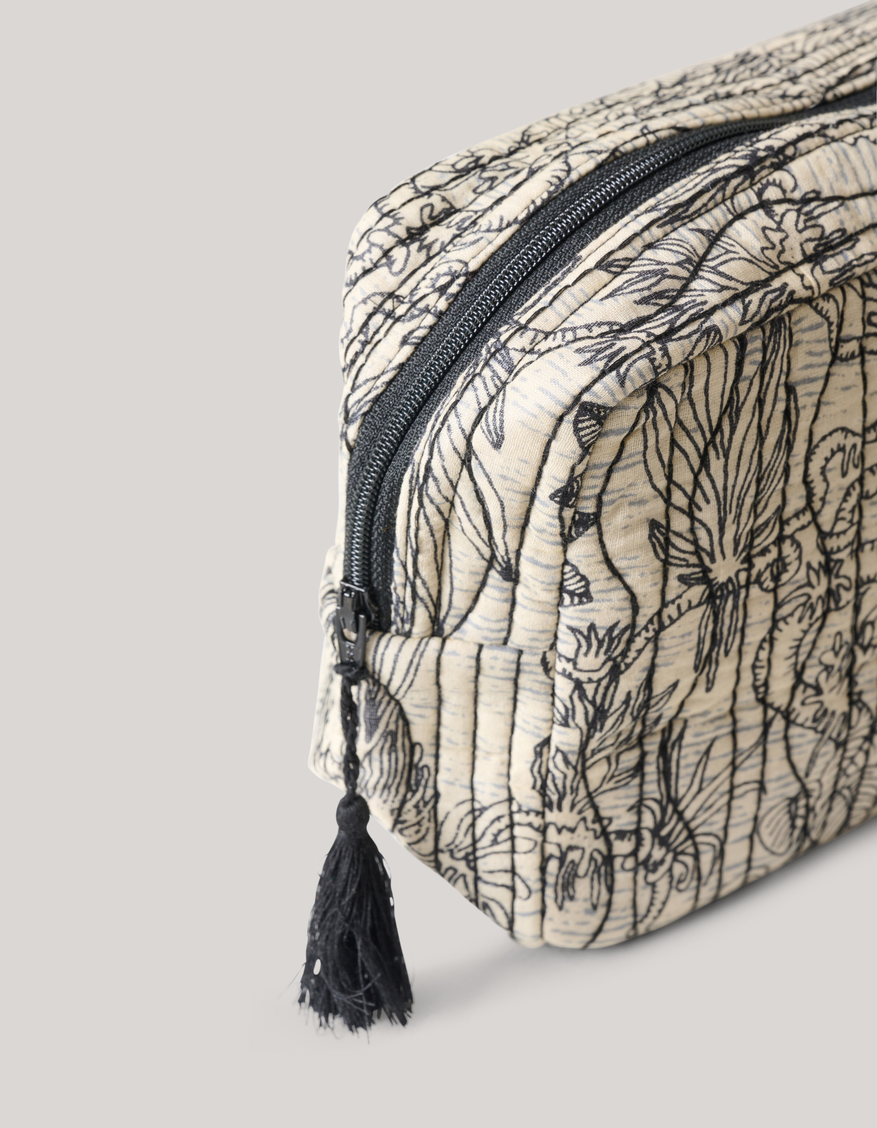 Printed Make-up Tas Gebroken Wit/Zwart SHOEBY ACCESSOIRES