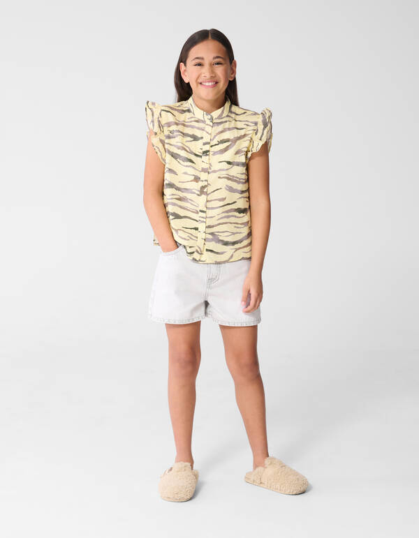 Tiger R&uuml;schentop Hellgelb SHOEBY GIRLS