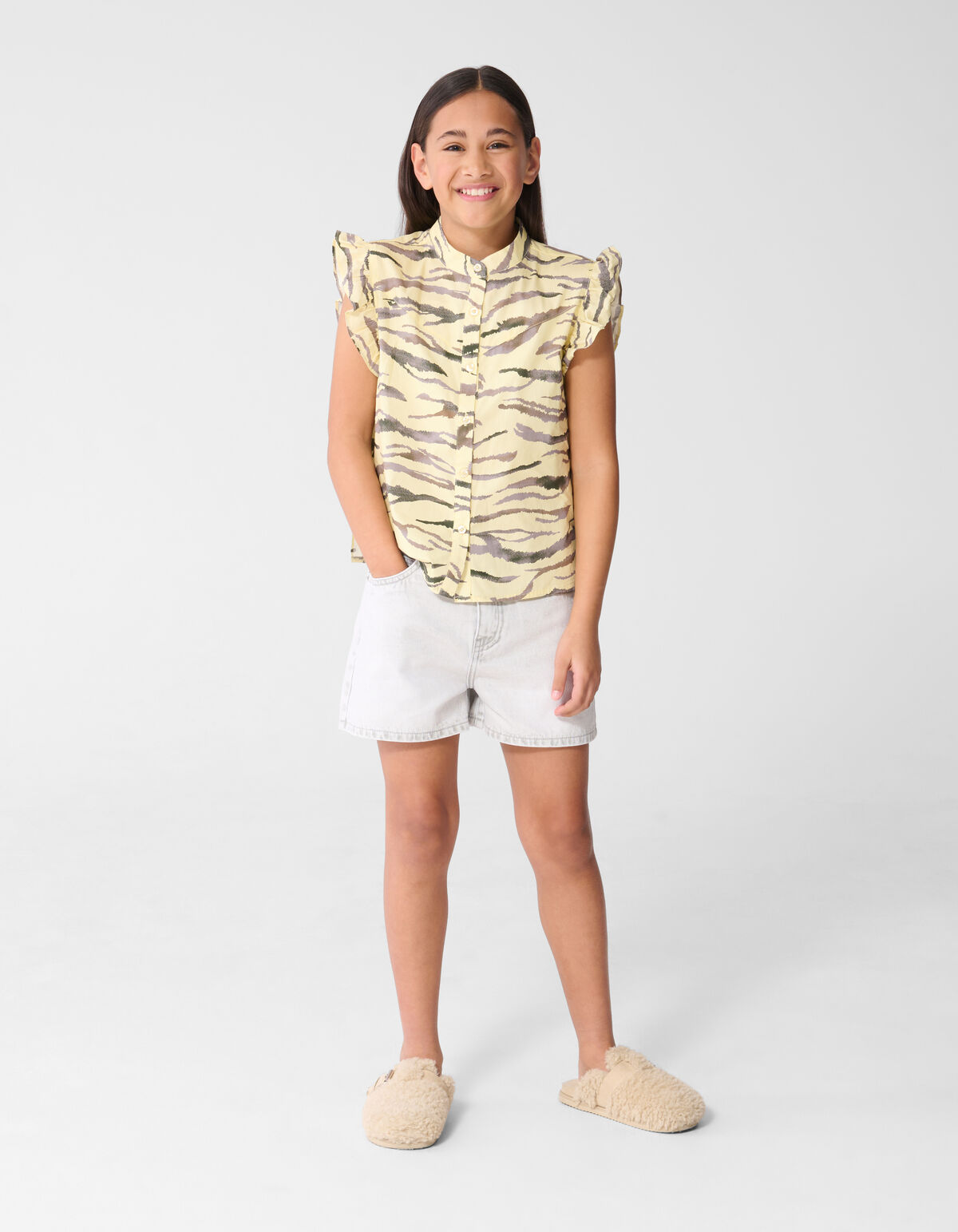 Tiger R&uuml;schentop Hellgelb SHOEBY GIRLS