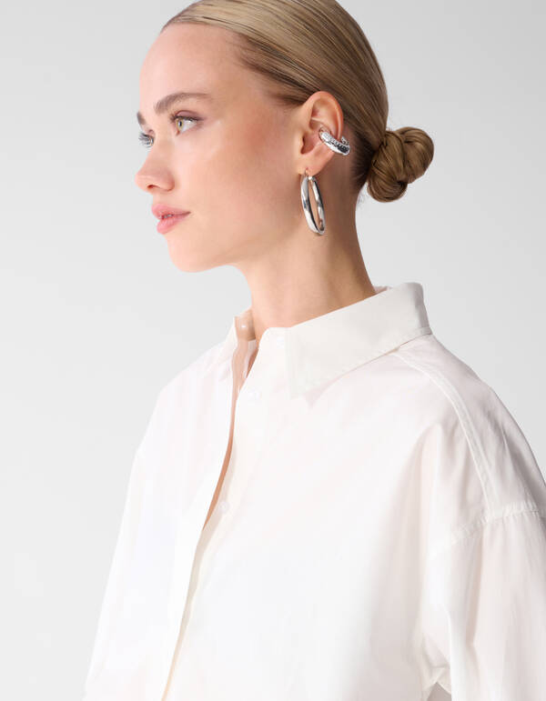 Bluse mit Ringmanschetten Wei&szlig; SHOEBY WOMEN