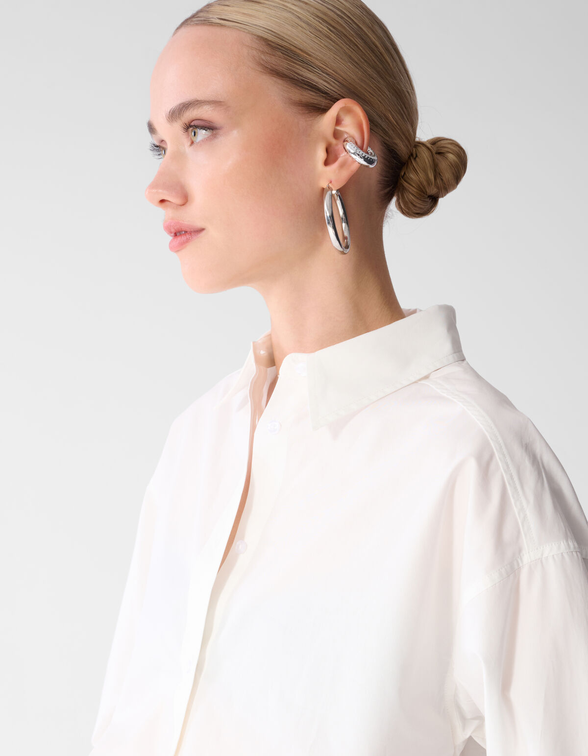 Bluse mit Ringmanschetten Wei&szlig; SHOEBY WOMEN