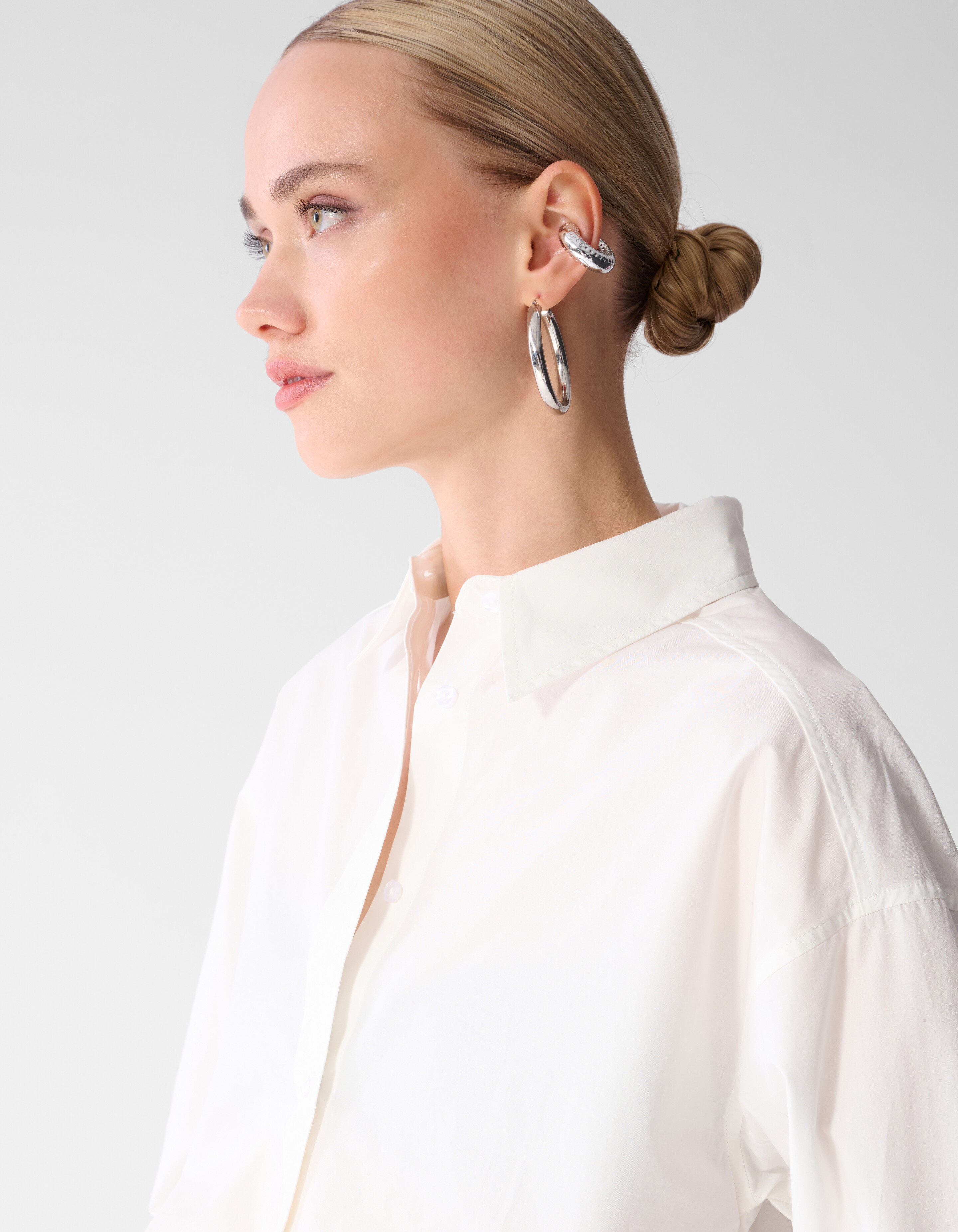 Bluse mit Ringmanschetten Wei&szlig; SHOEBY WOMEN