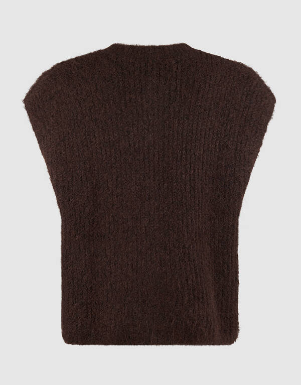 Hairy Button Gilet Dunkelbraun SHOEBY WOMEN