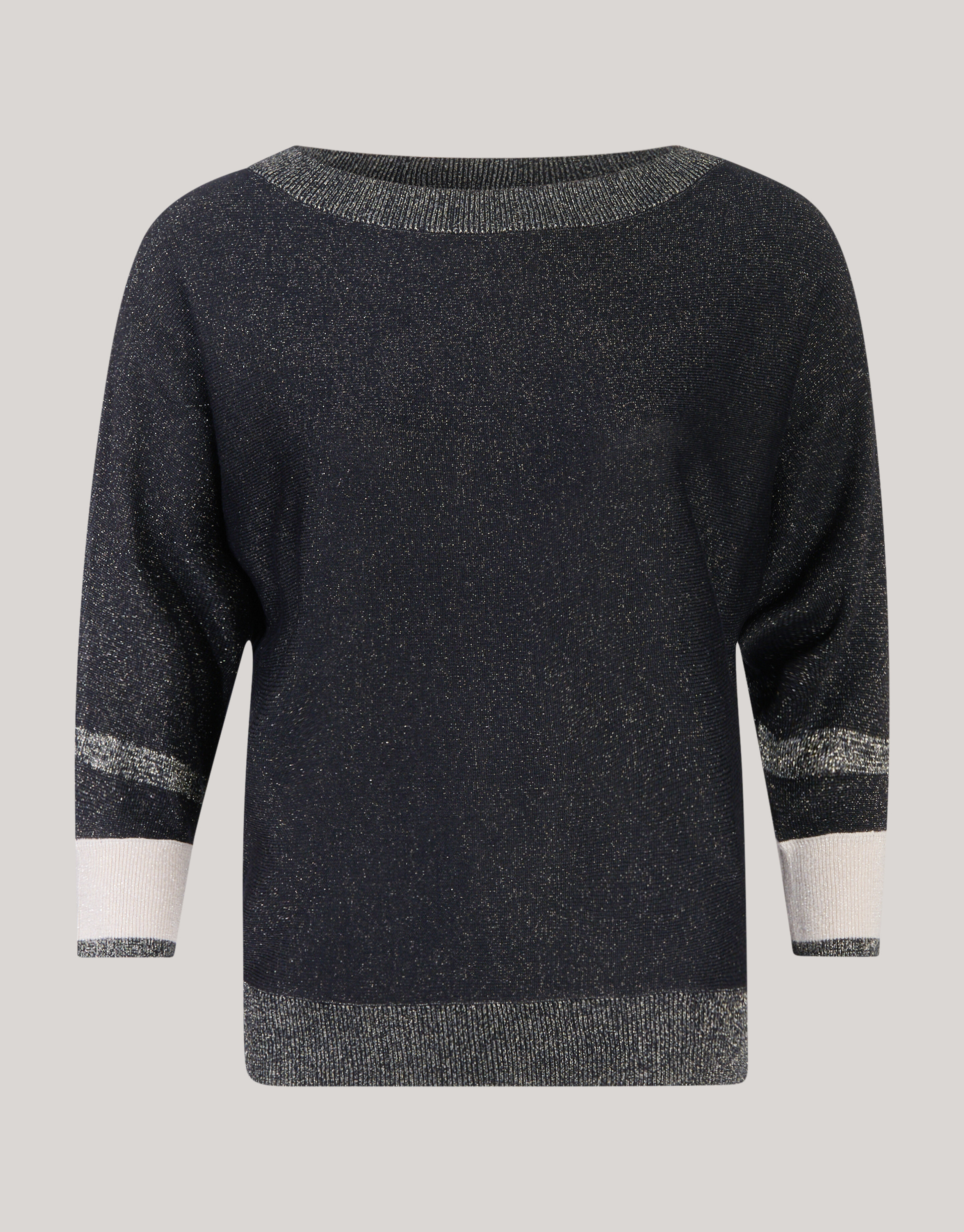 Colorblock Glitter Batwing Pullover Schwarz SHOEBY WOMEN