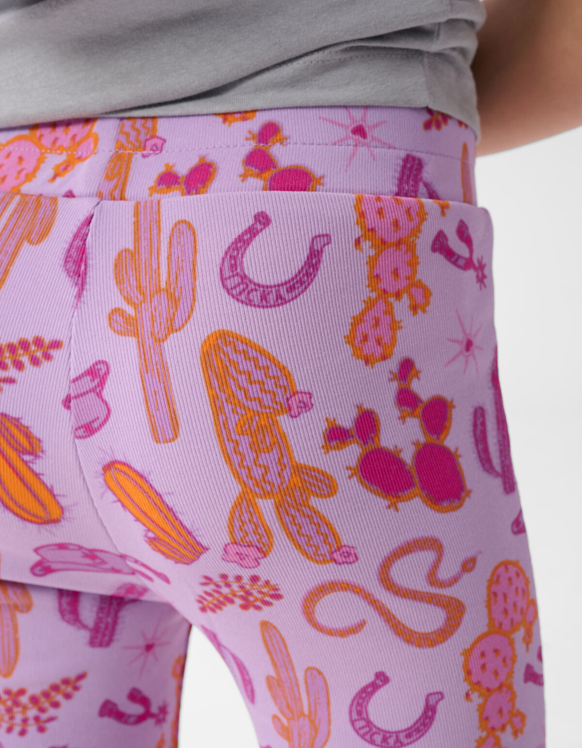Bedruckte ausgestellte Rippenleggings Hellviolett SHOEBY GIRLS