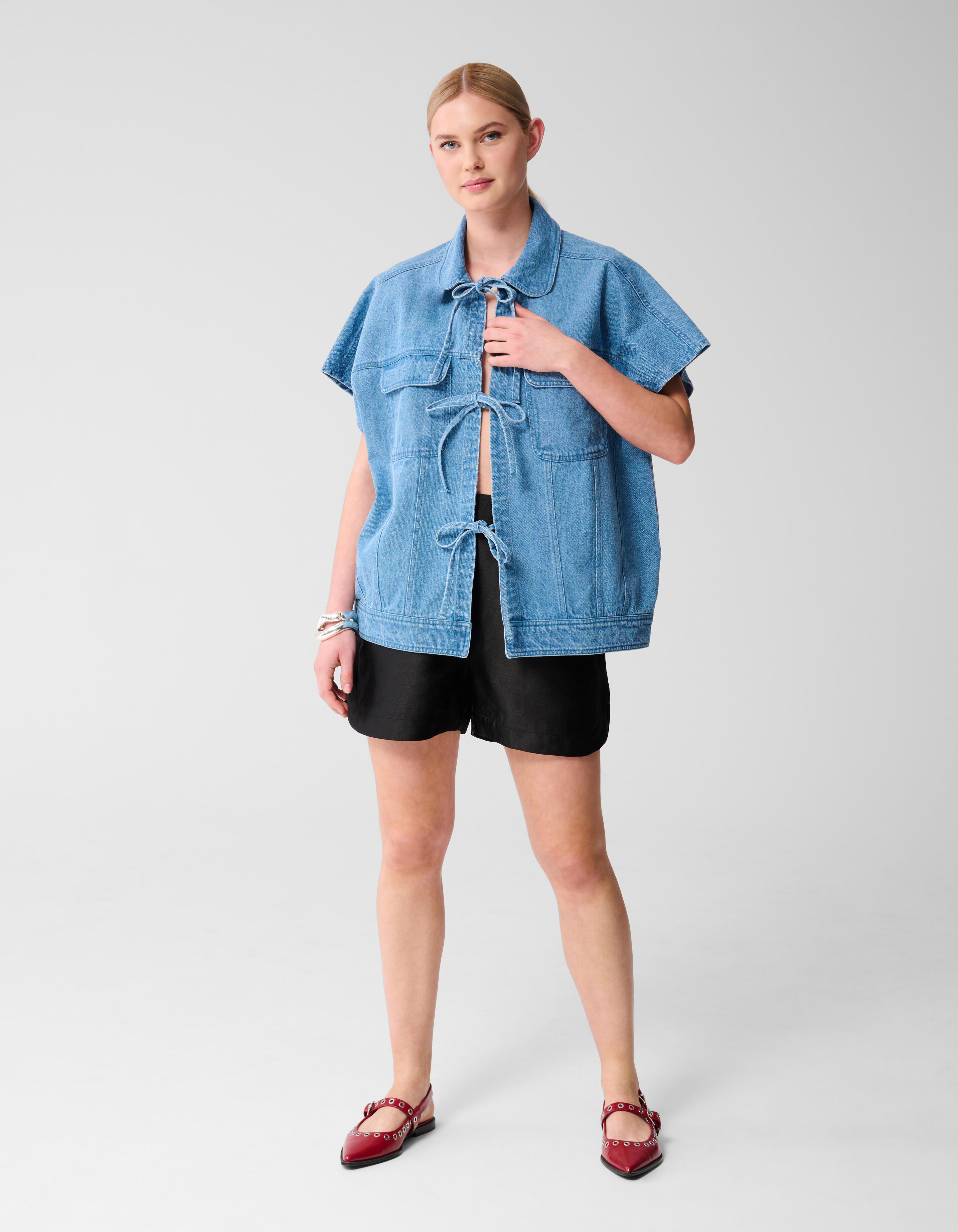 Übergroße Denim-Weste blau SHOEBY WOMEN