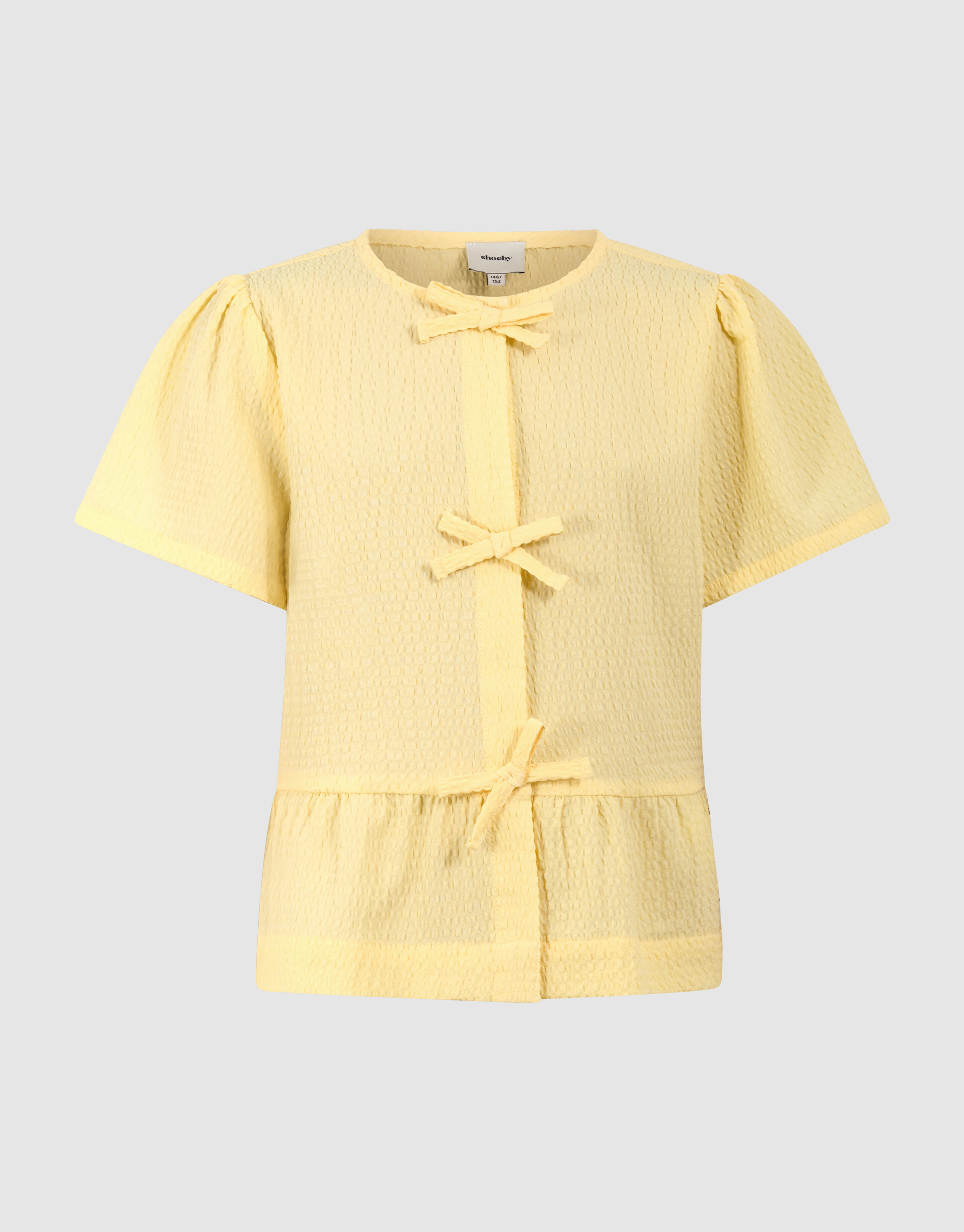 Schleifenstreifen-Bluse Hellgelb SHOEBY GIRLS