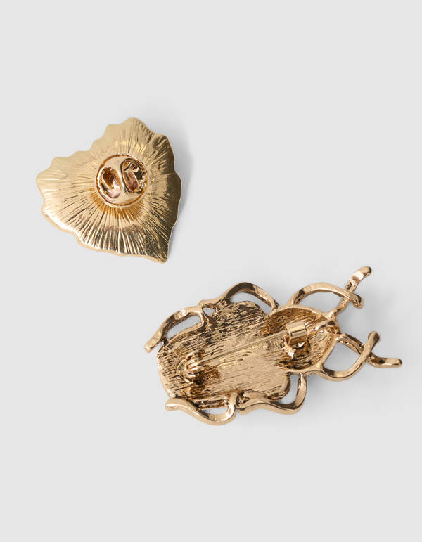 K&auml;ferherz Broschen Set Gold SHOEBY ACCESSOIRES