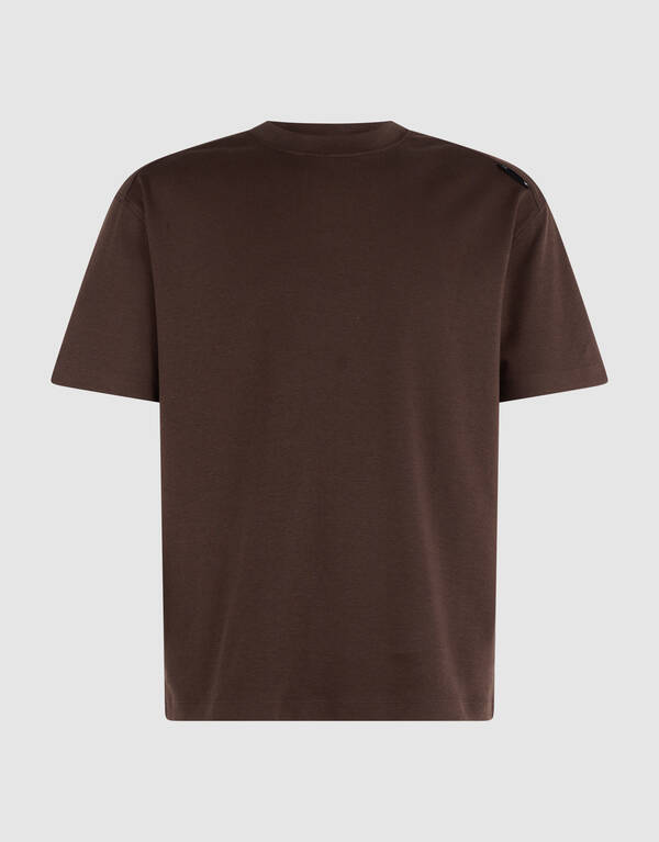 Basis Label T-shirt Donkerbruin SHOEBY MEN